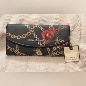 NWT Dana Buchman Black Floral Women's Clutch